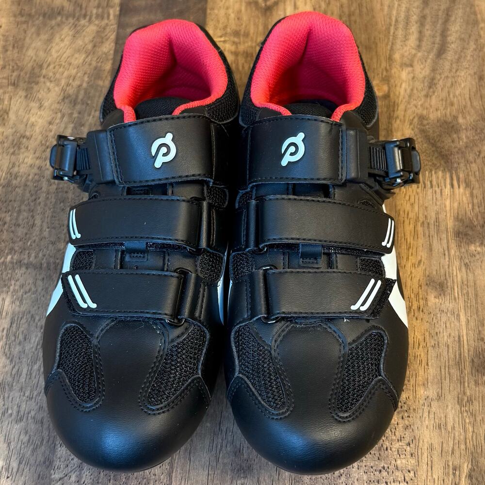 Peloton Cycling Shoes w/Delta Cleats Exercise Bike Black Red EU 38 NO INSOLES - Picture 4 of 10
